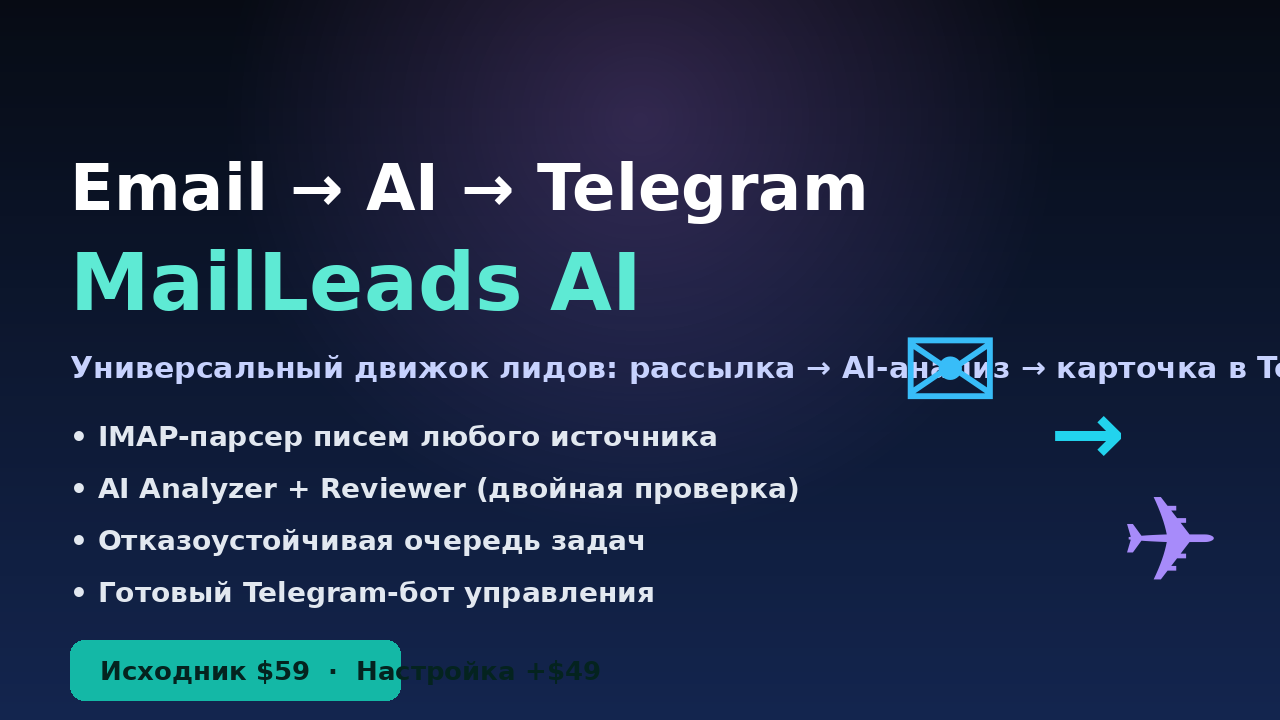 MailLeads AI — Universal Email → AI → Telegram Engine